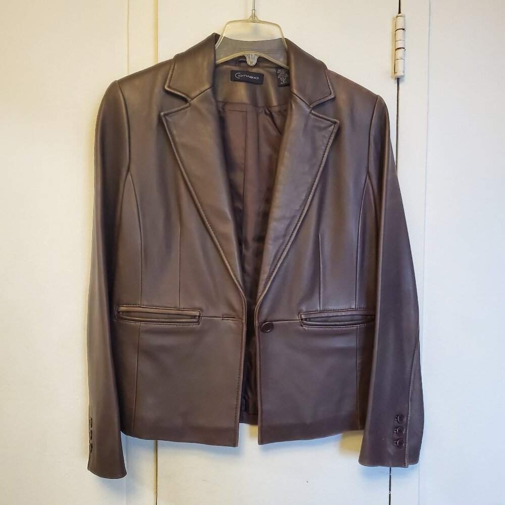 Genuine leather blazer